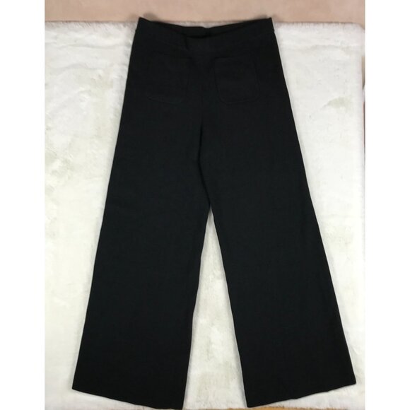 J.CREW Black Wide Leg Sweater Knit Sailor Pants Size Large - Picture 9 of 9